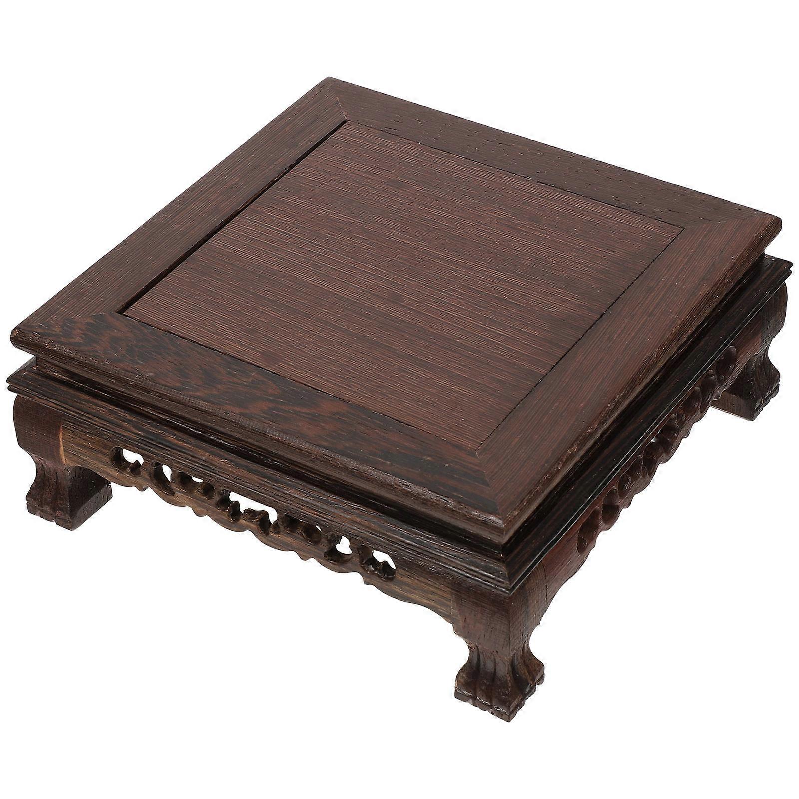 Sturdy Rectangular Wooden Pedestal Stand for Multi Use Plant Display and Home Decor – Simple Design for Indoor and Outdoor Use