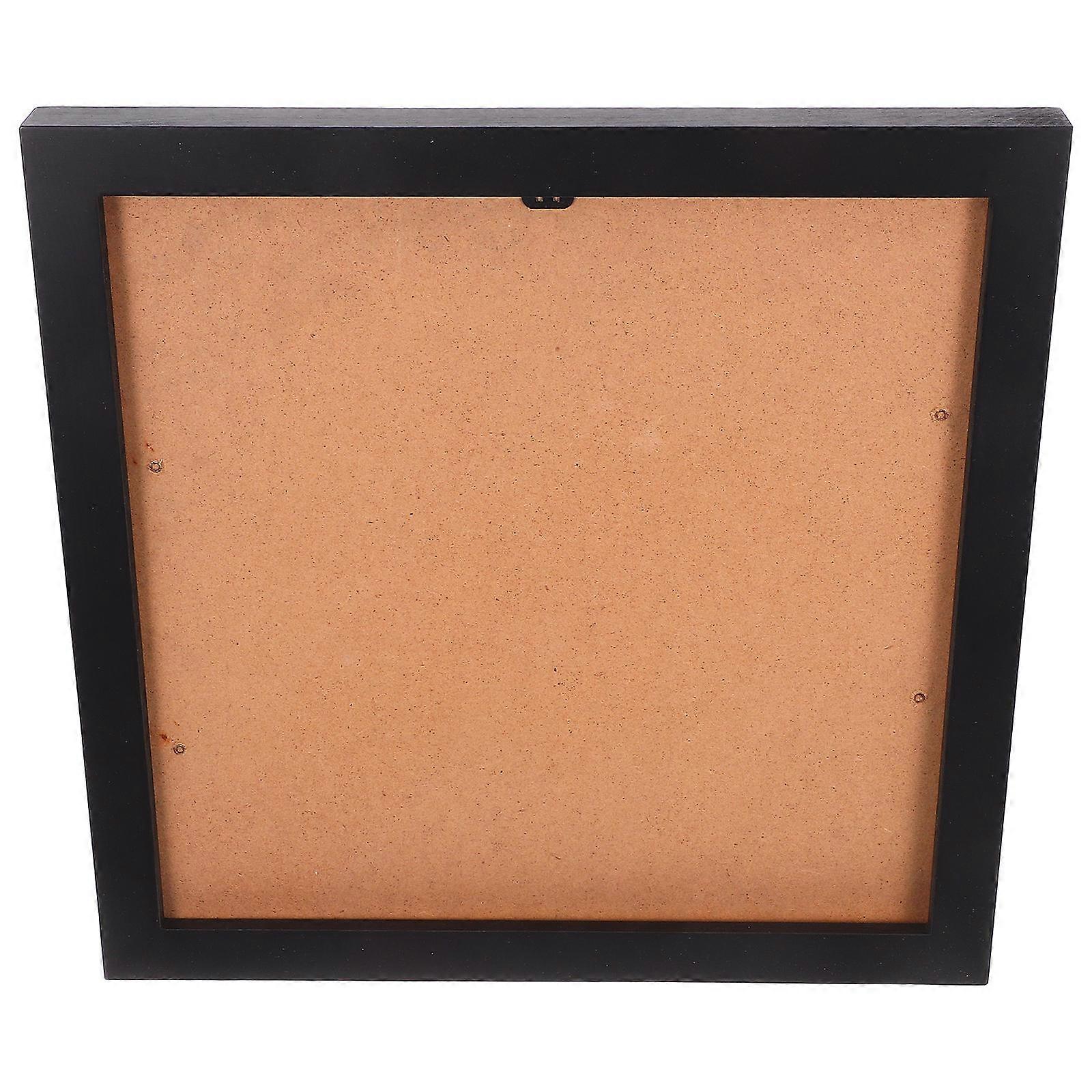 Vinyl Record Frame for Wall Display with Protective Cover and Stylish Black Finish Wood 12.5 x 12.5 inches
