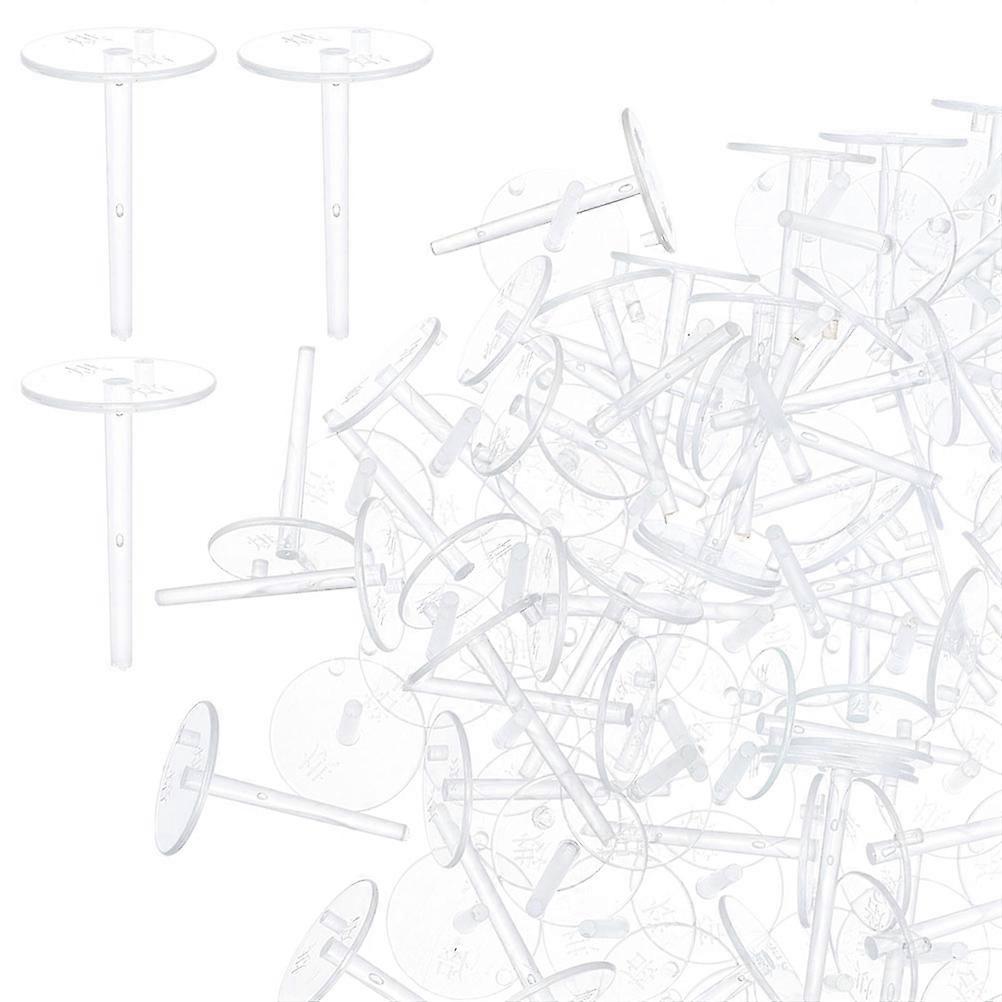 Cake Decor Fixing Base Transparent for Holding Cake Up 200Pcs Plastic Stand
