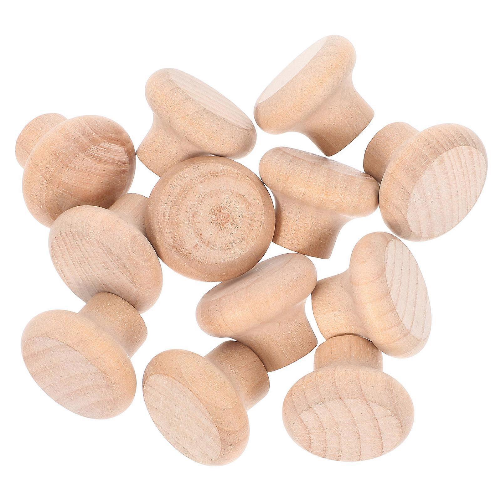 Durable Wood and Metal Cabinet Knobs for Drawers with Simple Design and Natural Aesthetic Khaki Color 12 Sets