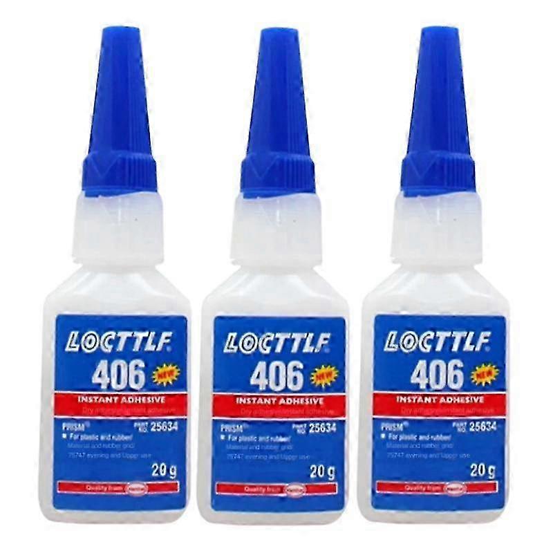 2025 3x LOCTTLF 406 Super Glue adhésive instantanée pour plastique et caoutchouc Henkel 20 ml