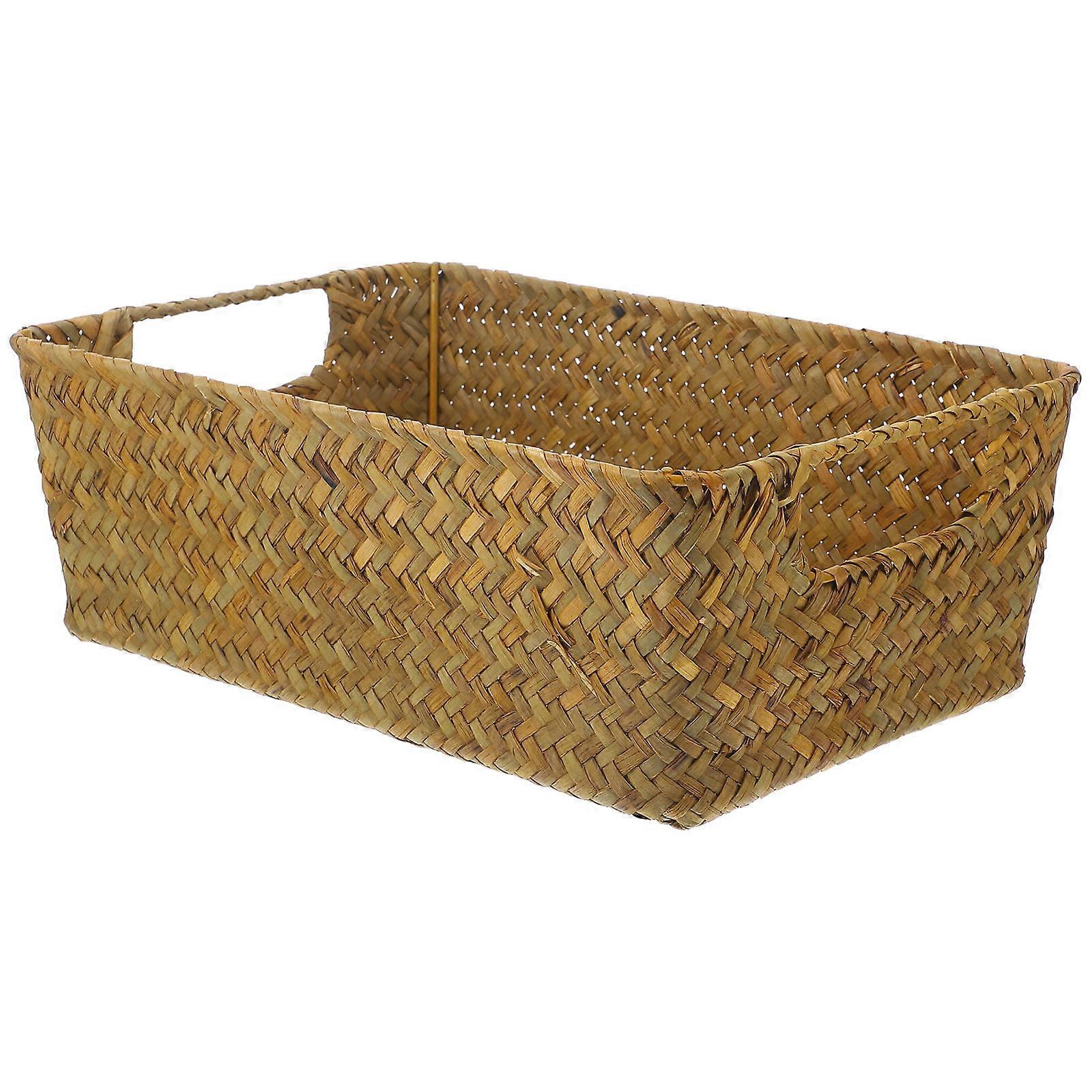 Straw Baskets Decor And Long-Lasting For Decorators Storage Yellow 1Pack