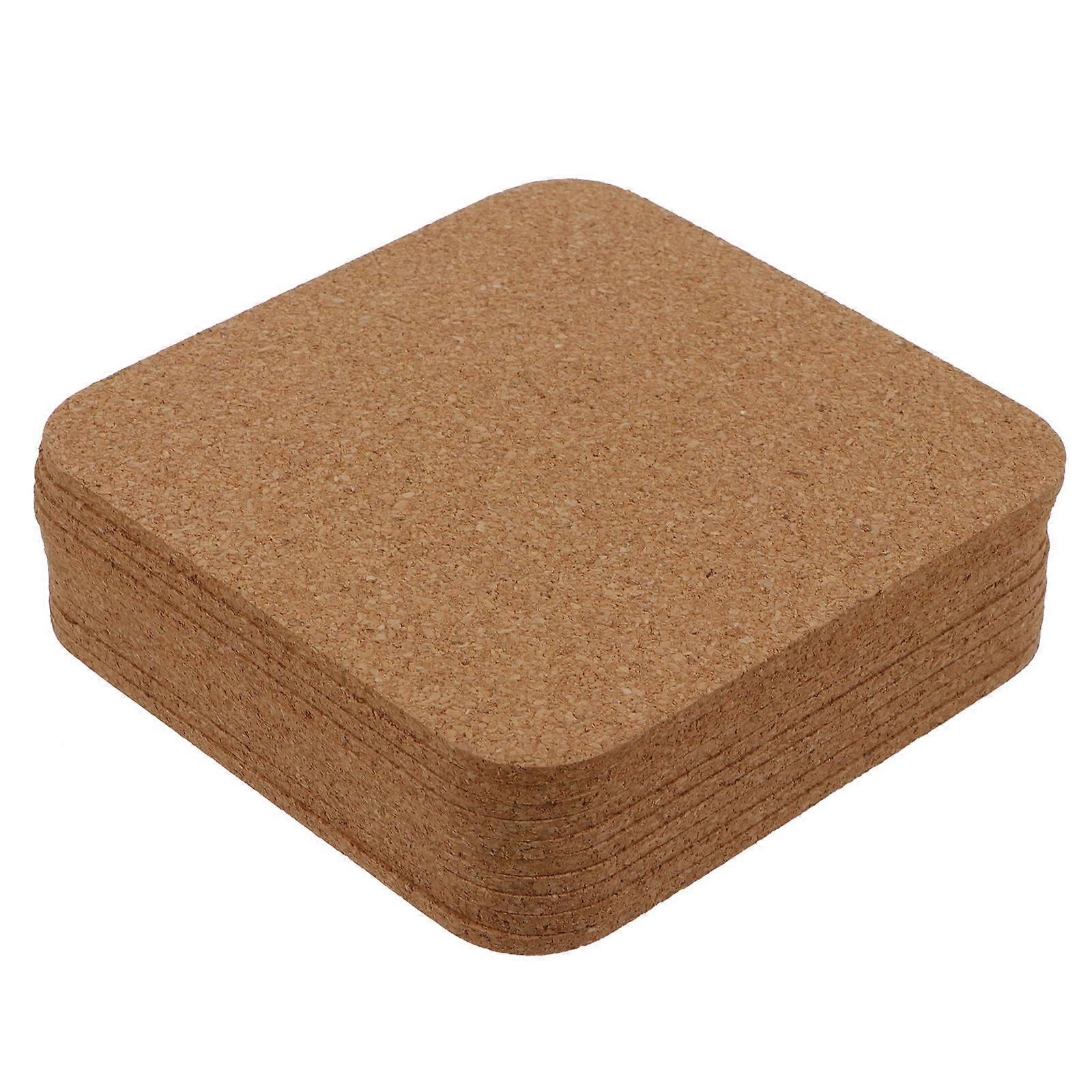 10pcs Square Cork Coasters Blank Cup Mat with Heat Insulation for Home