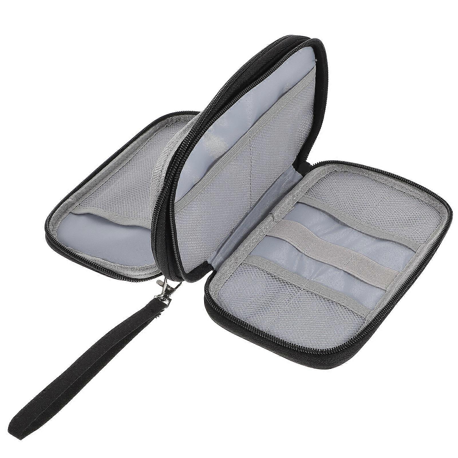 Portable Charger Cable Case for USB Drives, Power Banks & Accessories – Compact Travel Organizer with Convenient Handheld Design, Black