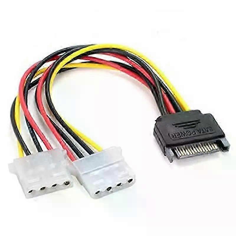 Pin Molex IDE to 2 Serial ATA Hard Driver Power Cable SATA Y Splitter Dual Hard-Drive-Disk Extension Cord Adapter Connector