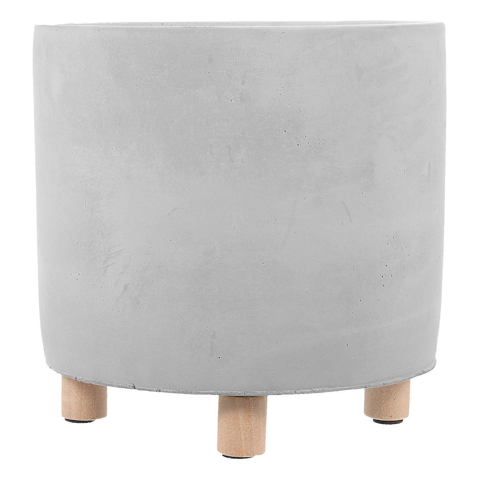 Cement Flower Pot Creative Succulent Flower Pots Simple Style Ideal For Office Decor Light Grey 1Pcs