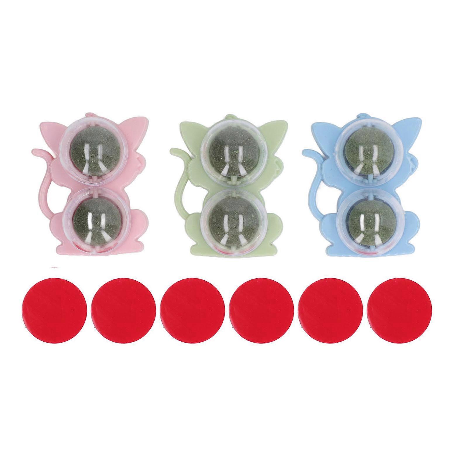 3pcs Licking Rotatable Catnip Ball Relieve Discomfort Promote Digestion Edible Catnip Ball Toy