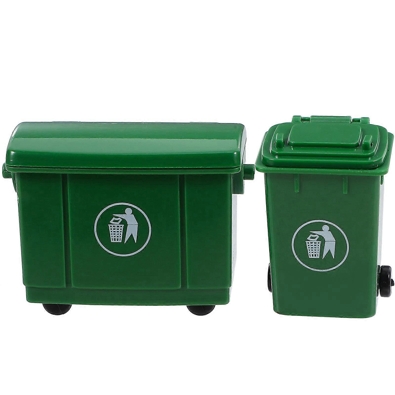 1 Set of Doll House Miniature Trash Can Mini Trash Can Litter Can Scene Prop Model Miniature Trash Can Mini Garbage Can Doll House Furniture