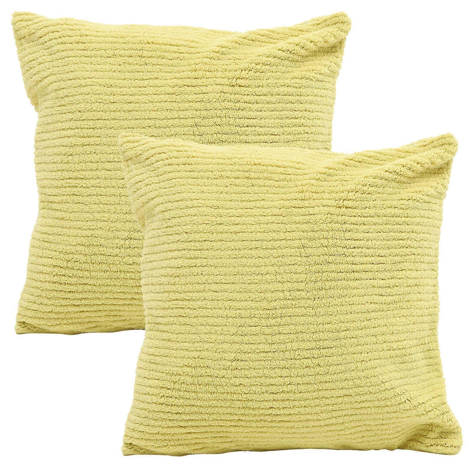 Square Solid Color Pillow Covers 2Pcs Cushion Cases For Couch Sofa Bed Comfortable Stylish Home Decor 45X45Cm