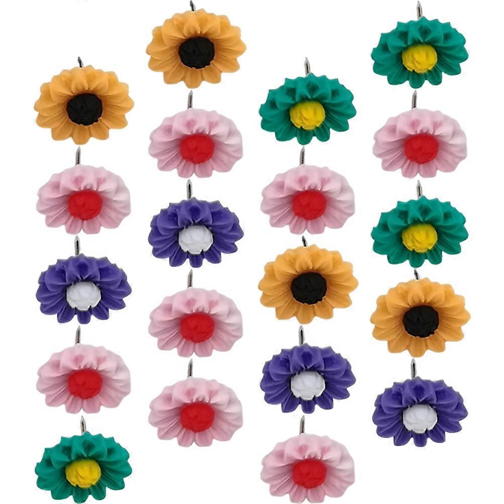 Thumb Tacks 20Pcs Convenient Pushpins Travel Photos Display Assorted Color DIY Craft Supplies For Adults And Craft Enthusiasts