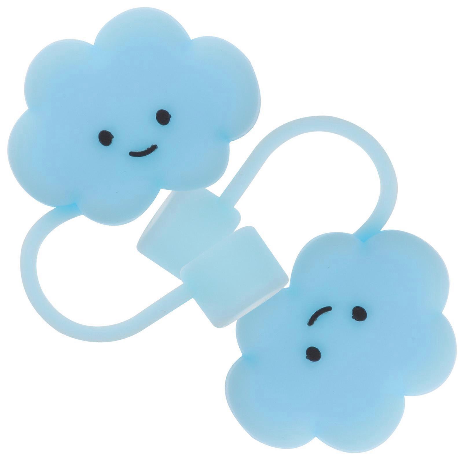 Practical Cute Straw Covers In Cloud Shape For Women And Children To Use On Drinking Straws With 2Pcs