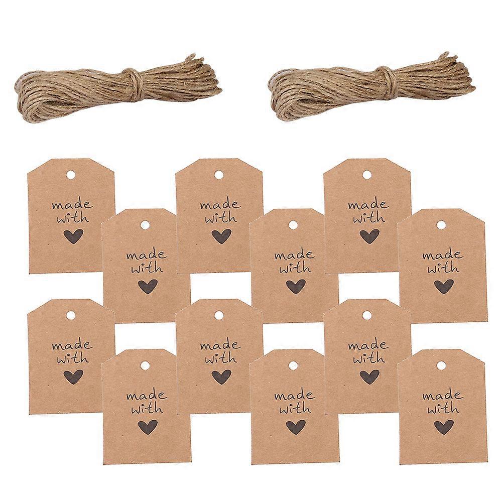 Hanging Gift Bag Labels 100Pcs For Home Decoration DIY 5.5X4.1Cm Chocolate Rectangular Paper Tags