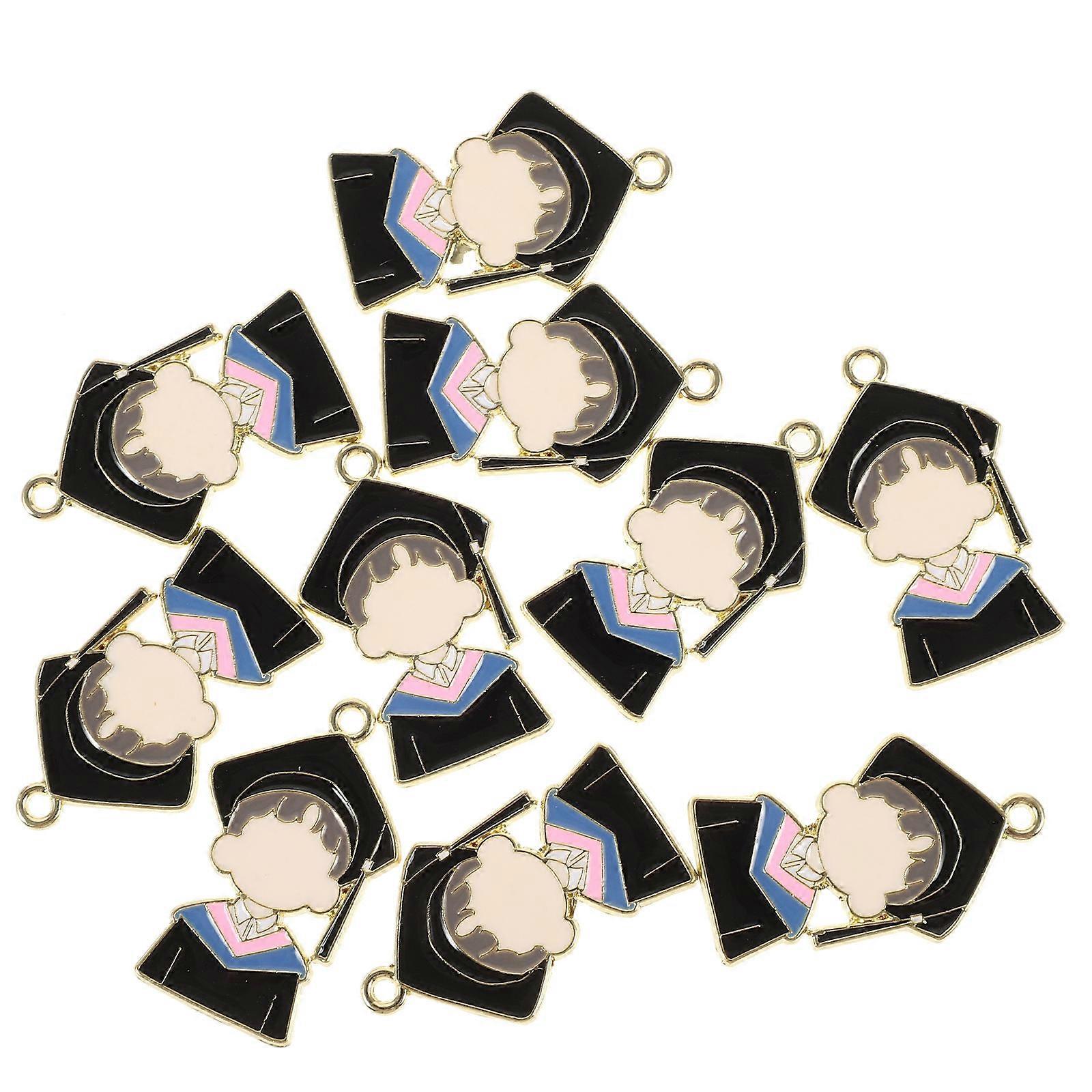 Metal Charm For Jewelry Making 10Pcs Multi Fine Workmanship Graduation Gift Figurines