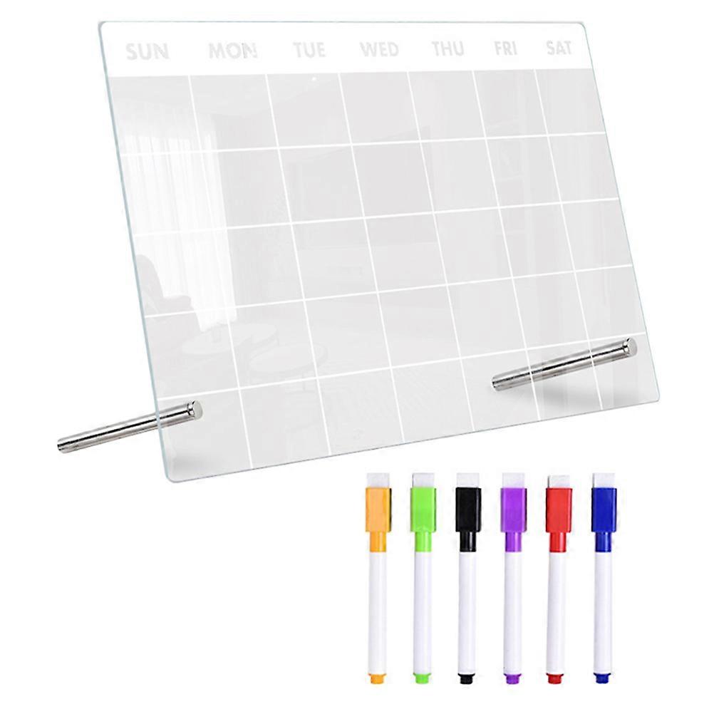Scheda desktop cancellabile 1 set Pianificatore acrilico con design semplice per uso in ufficio con colore trasparente e forma rettangolare