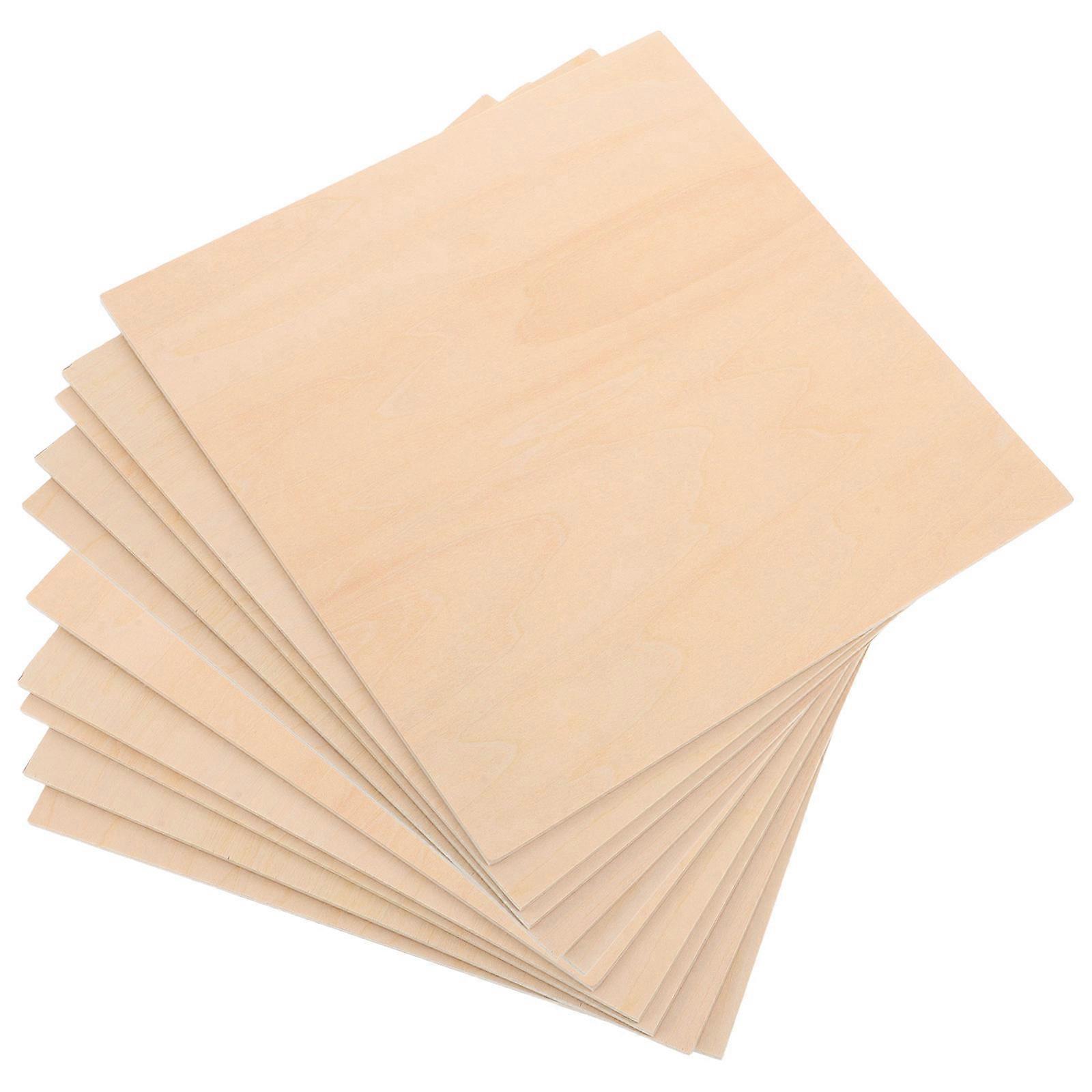 10pcs Thin Unfinished Wooden Boards for DIY Crafts, Engraving, Wood Burning, and Model Building – Ideal for Handmade Decor and Painting Projects