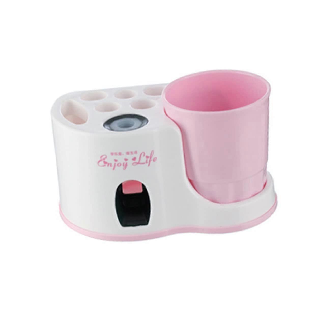 Wall Toothpaste Dispenser with Squeezer and Shelf, Space-Saving White Design for Bathroom Toothpaste Storage and Organization