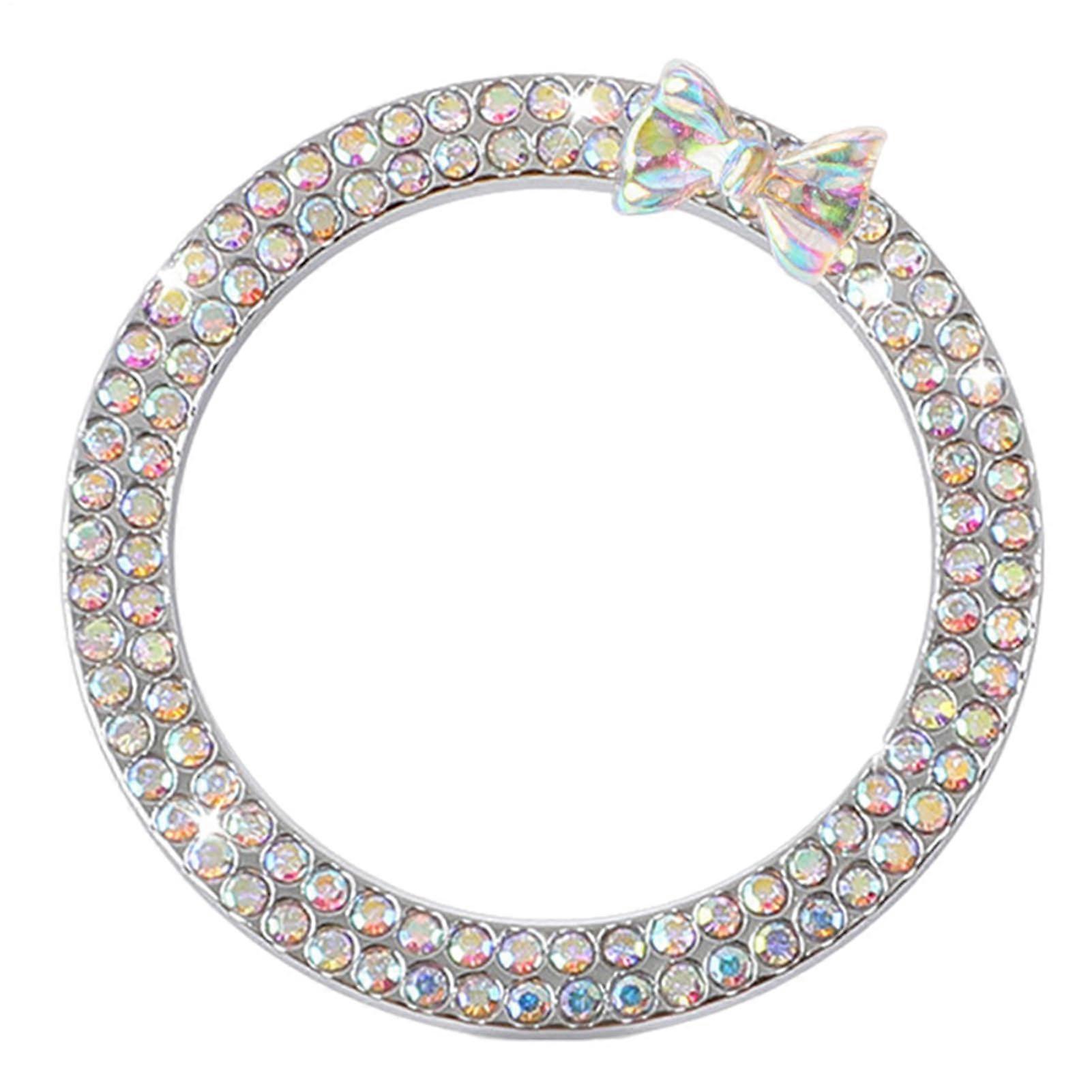 Auto-Motor-Start-Stopp-Dekorationsring Push-To-Start Button Ring Strass Crystal Design, Key Ignition Starter Ring