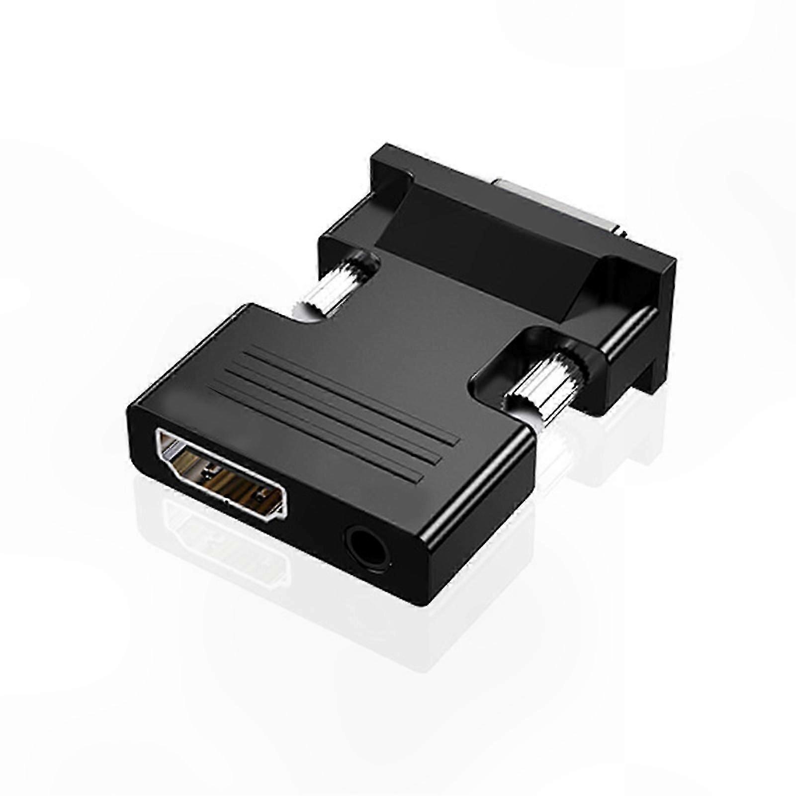 HDMI to VGA Adapter with Audio Output, High-Resolution Support, Plug-and-Play, No Drivers Needed, Compatible with TV and Computer