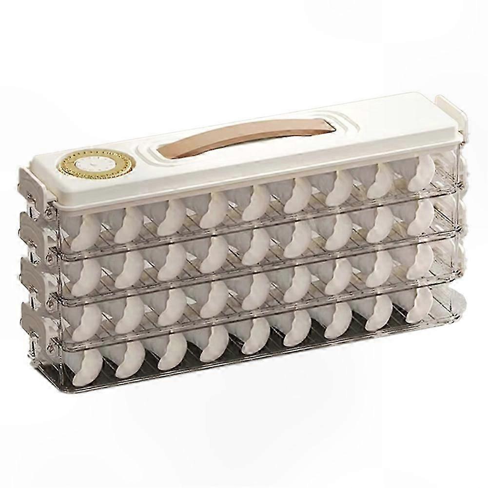 Stackable Airtight Food Container with Lid and Handle, Ideal for Dumplings, Cookies, and More
