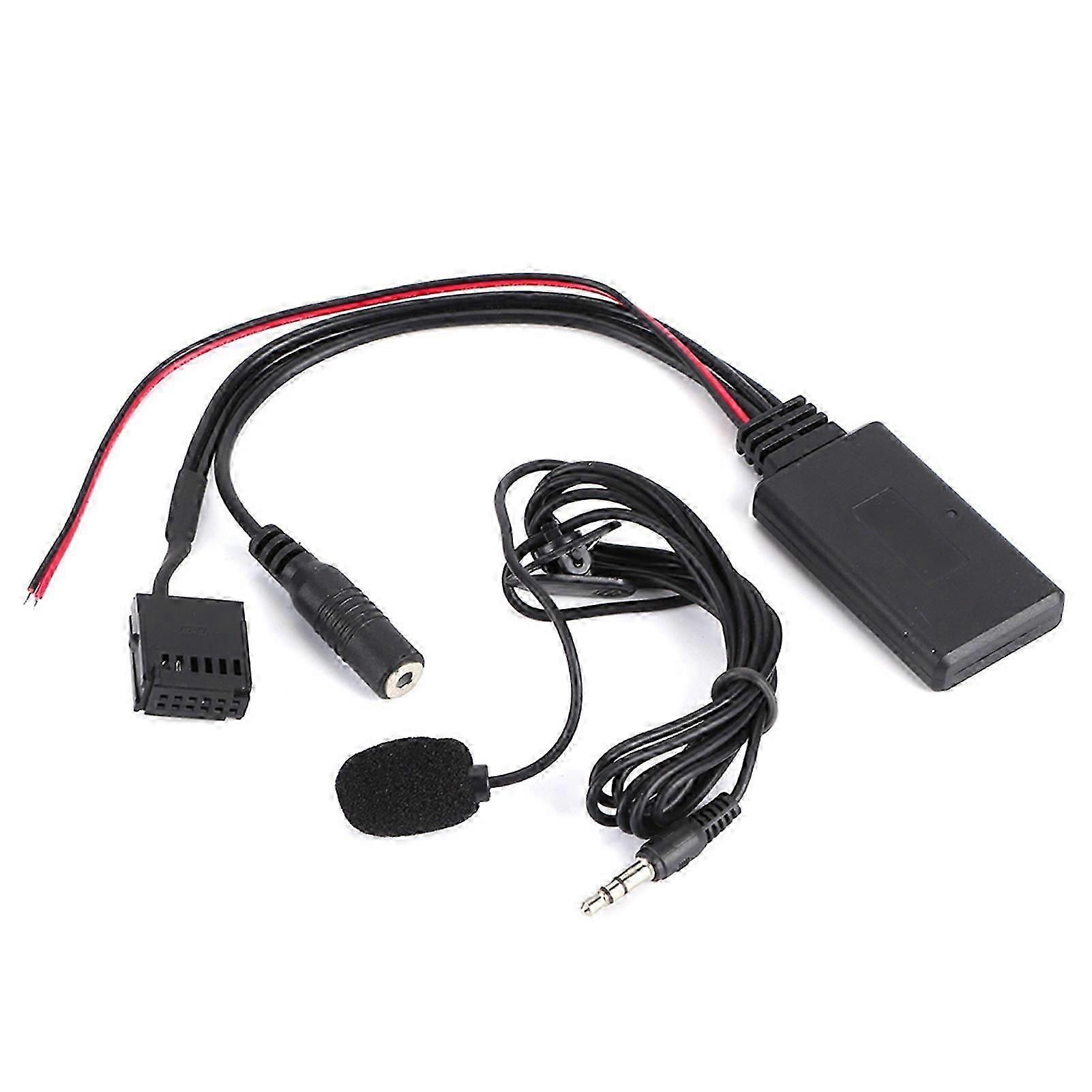 Car Bluetooth AUX‑IN Cable Adapter with Microphone Handsfree Calling Fit