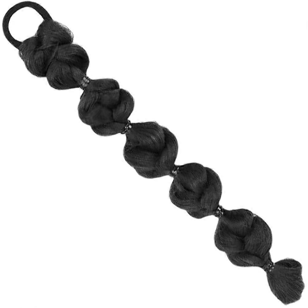 Long Braided Ponytail Hair Extension In Black Suitable For Daily And Halloween Events Quick Styling 2Pcs