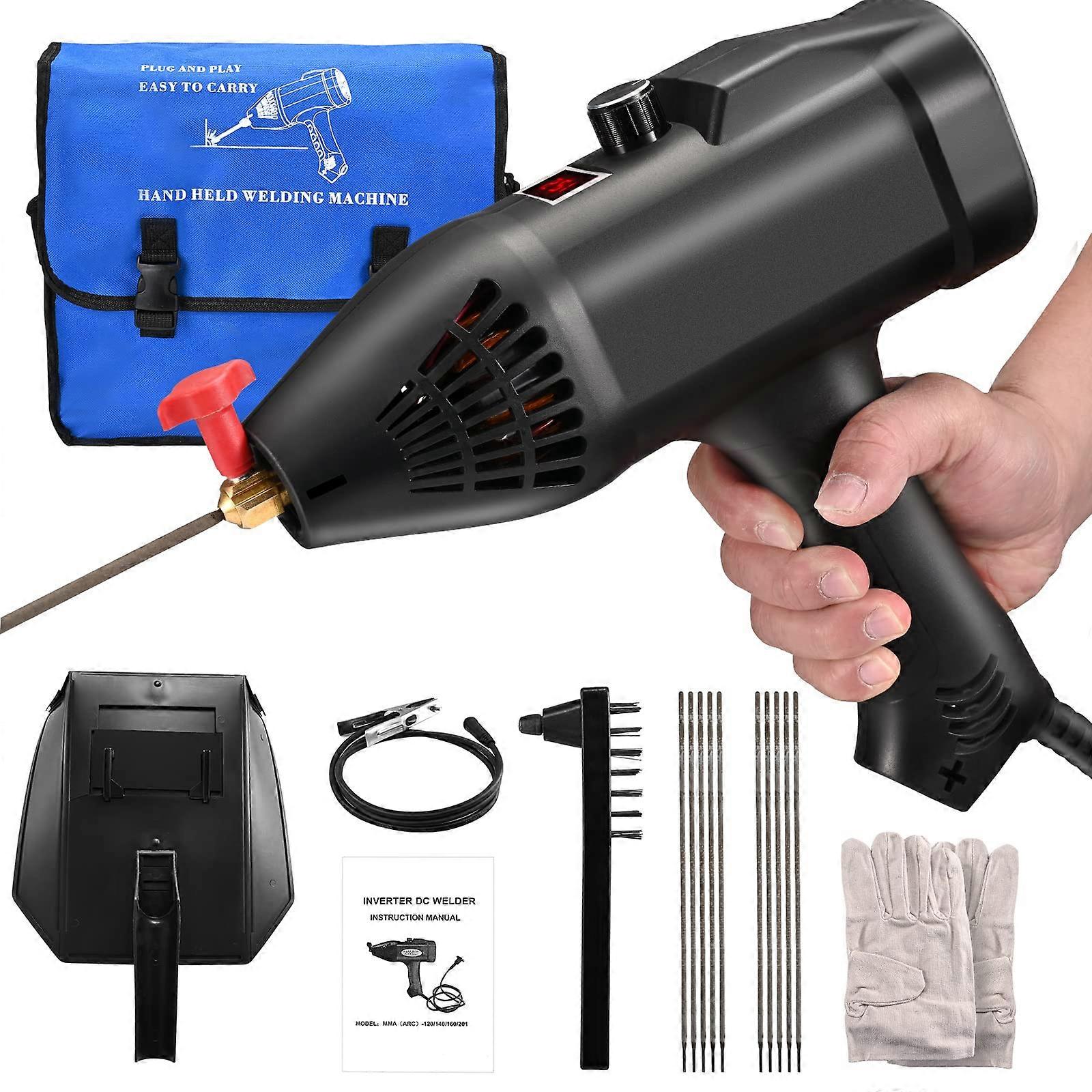Electrode Welding Machine 251A, 220V 3000W Inverter Arc Welder with LCD Display, Portable Welding Equipment Includes Electrodes Bag