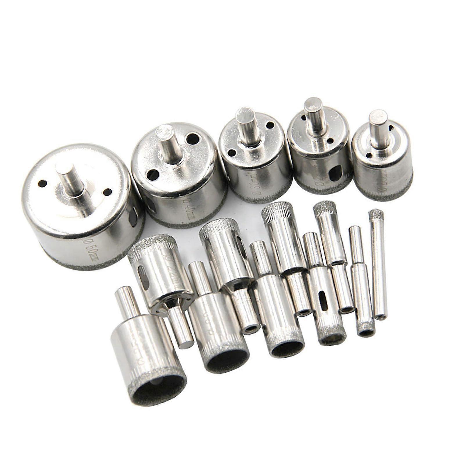 15piece Drill Bit Set, Fast and Clean Hole Cutter for Glass, Marble, Ceramic Tiles, with Standard Drill Bit.