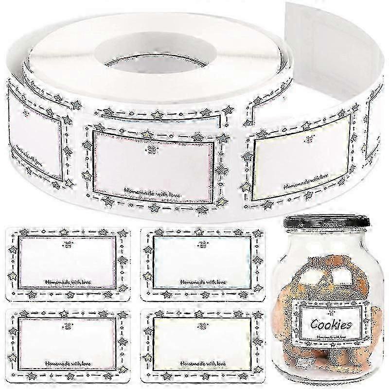 1 Roll/250 Pieces Food Labels Self Adhesive Jam Jar Labels 5x3cm Container Labels -CAN