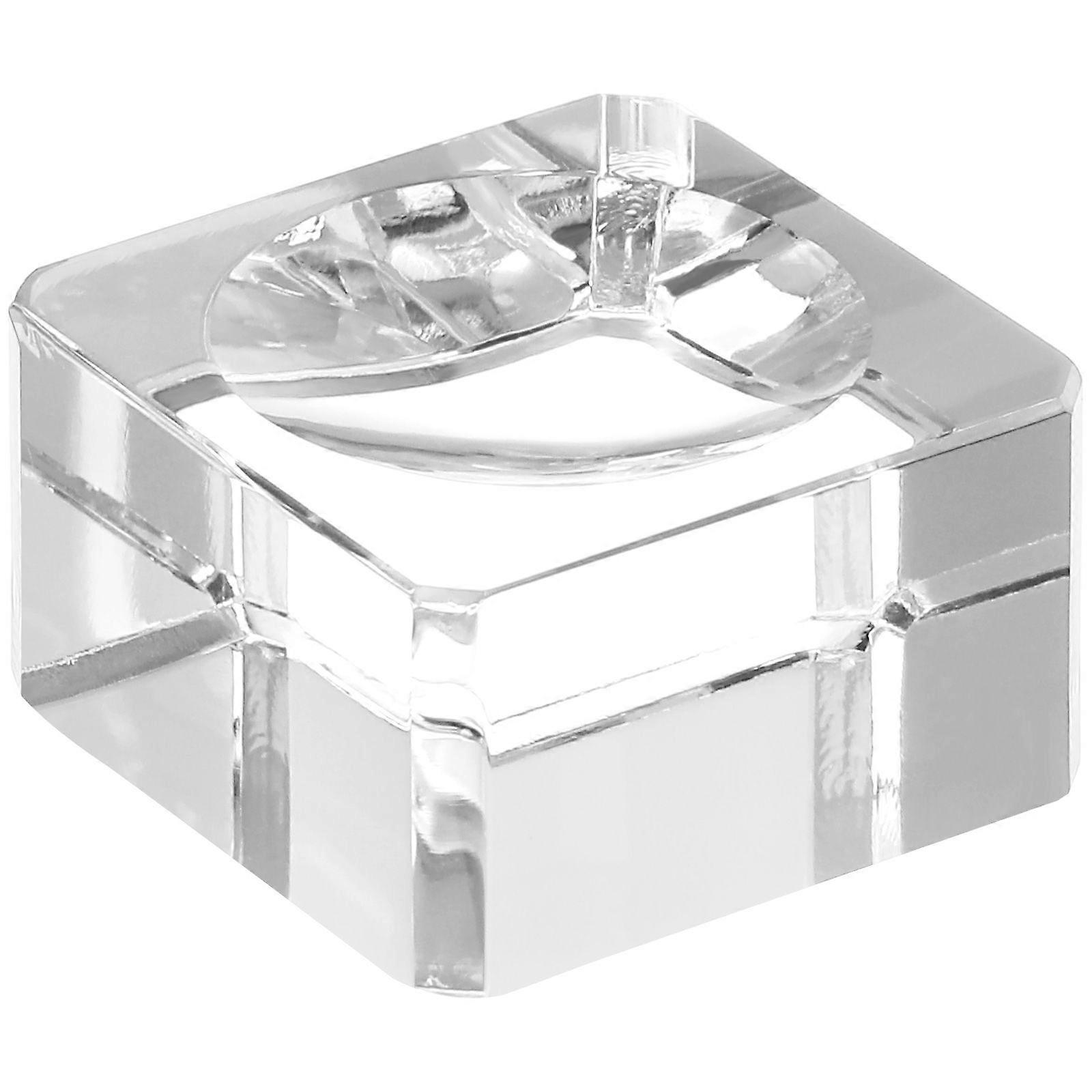 Base Clear Square Bracket with Camber Concave Tabletop Glass for Home Shop 3cm