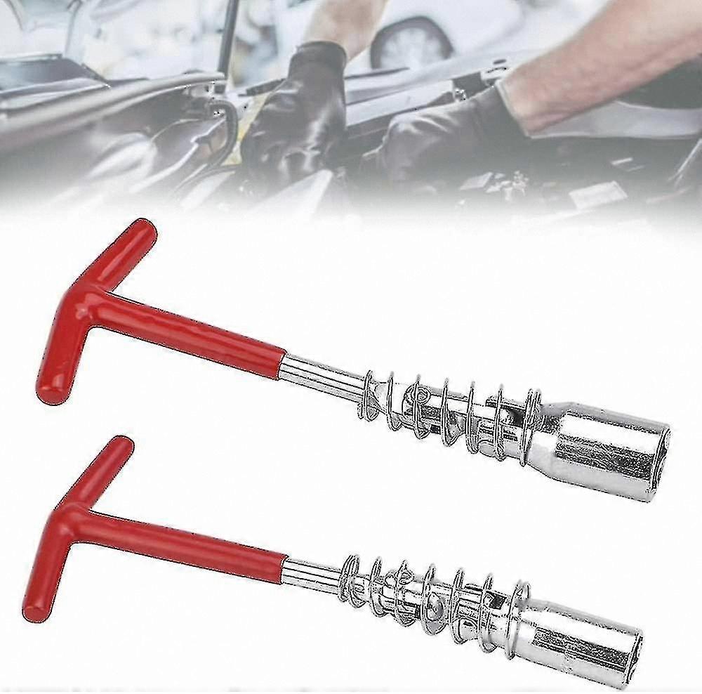 21mm/16mm Universal Spark Plug Socket Wrench with T-Handle and Rubber Grip for Easy Removal