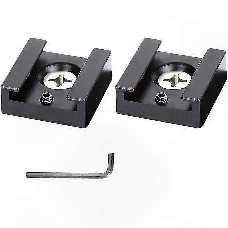 Aluminum Cold Shoe Adapter Bracket with 1/4 Thread for Camera Cage Flash Mount (Pack of 2)