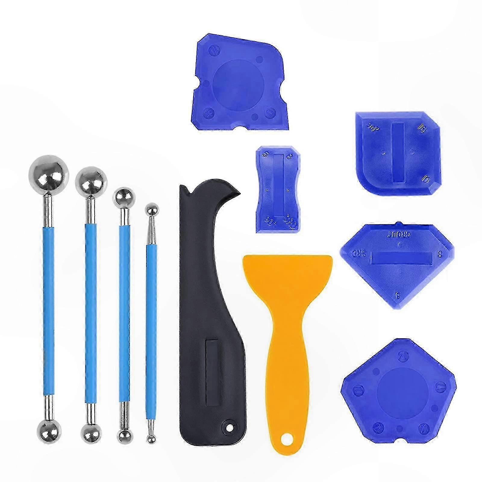 13-Piece Silicone Sealant Tool Kit for Smoothing and Finishing Edges, Corners, Joints in Kitchen and Bathroom Projects