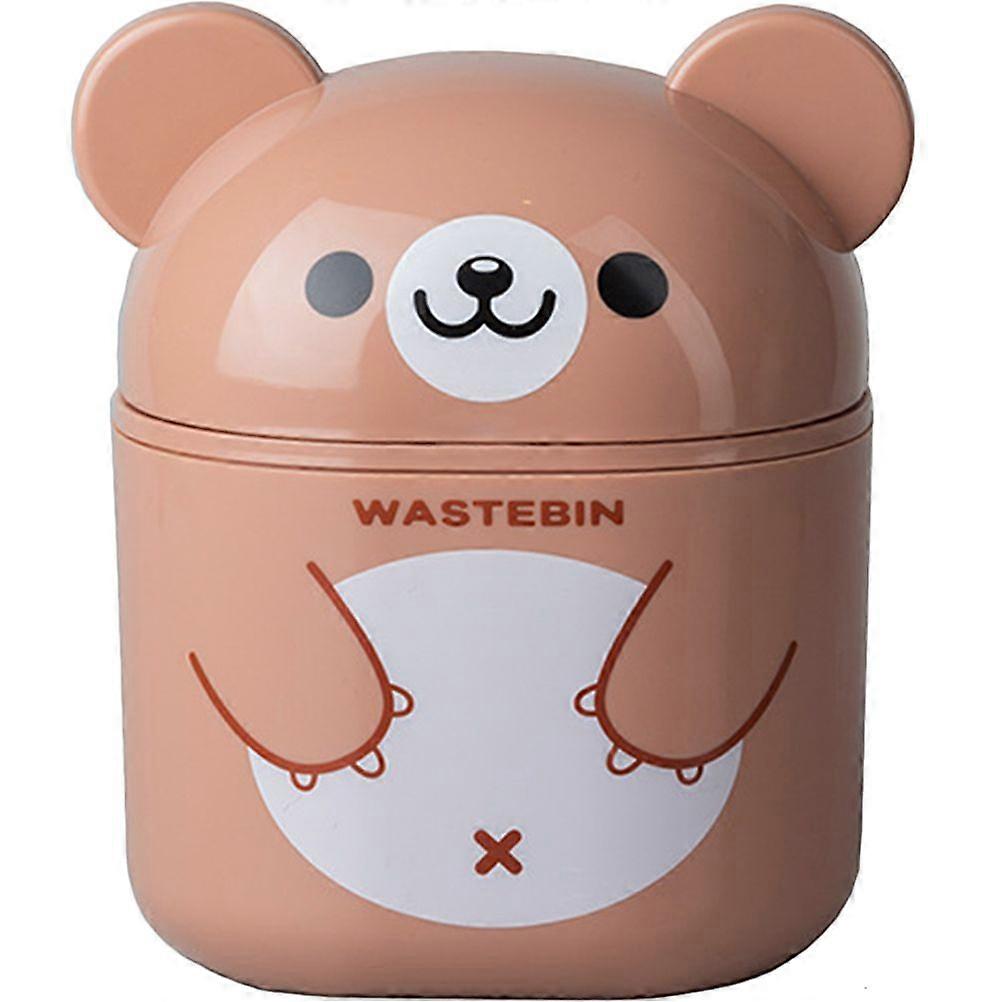 Small Trash Can Desktop Trash Small Garbage Can Cartoon Shape Plastic Trash Can with Lid