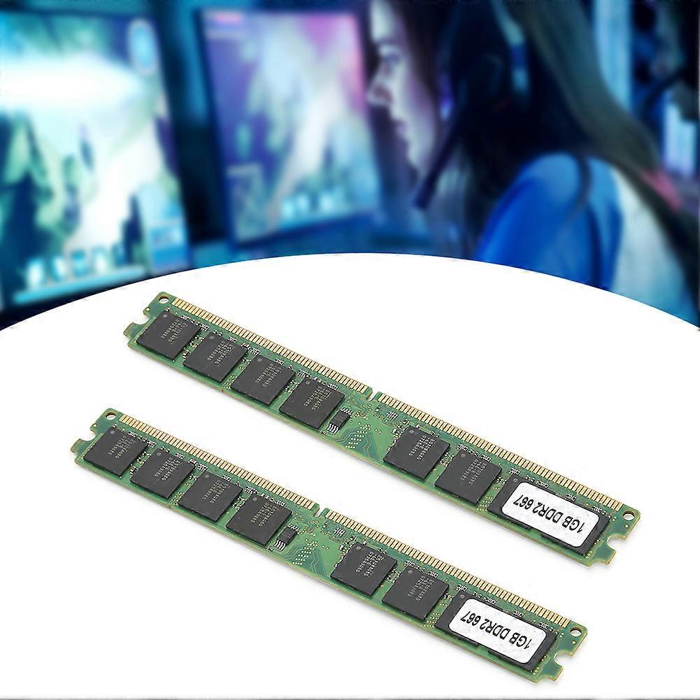 2Pcs Memory Module DDR2 1GB 667Mhz PC25300 Desktop Computer DoubleSided 16Particles for AMD