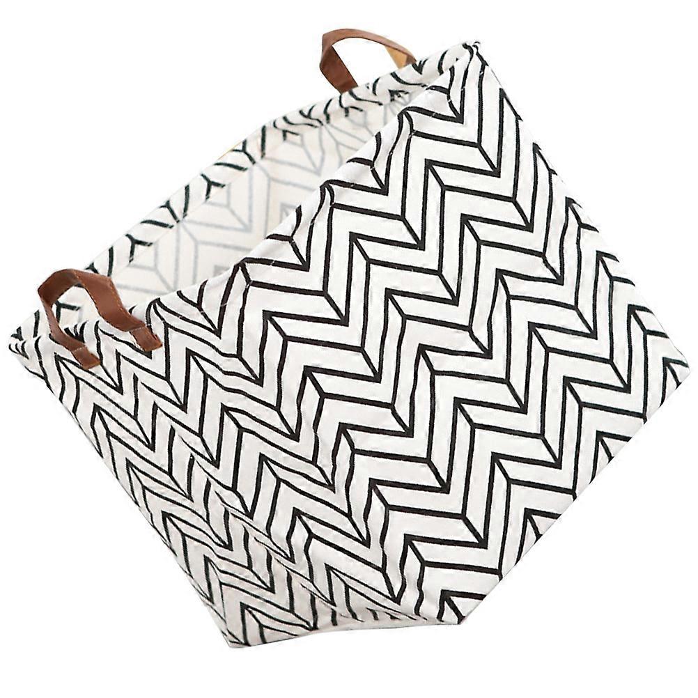 Multipurpose Bin Sundries Container for Bedroom Use Black Cotton and Linen Space-Saving Foldable Design 1Pcs
