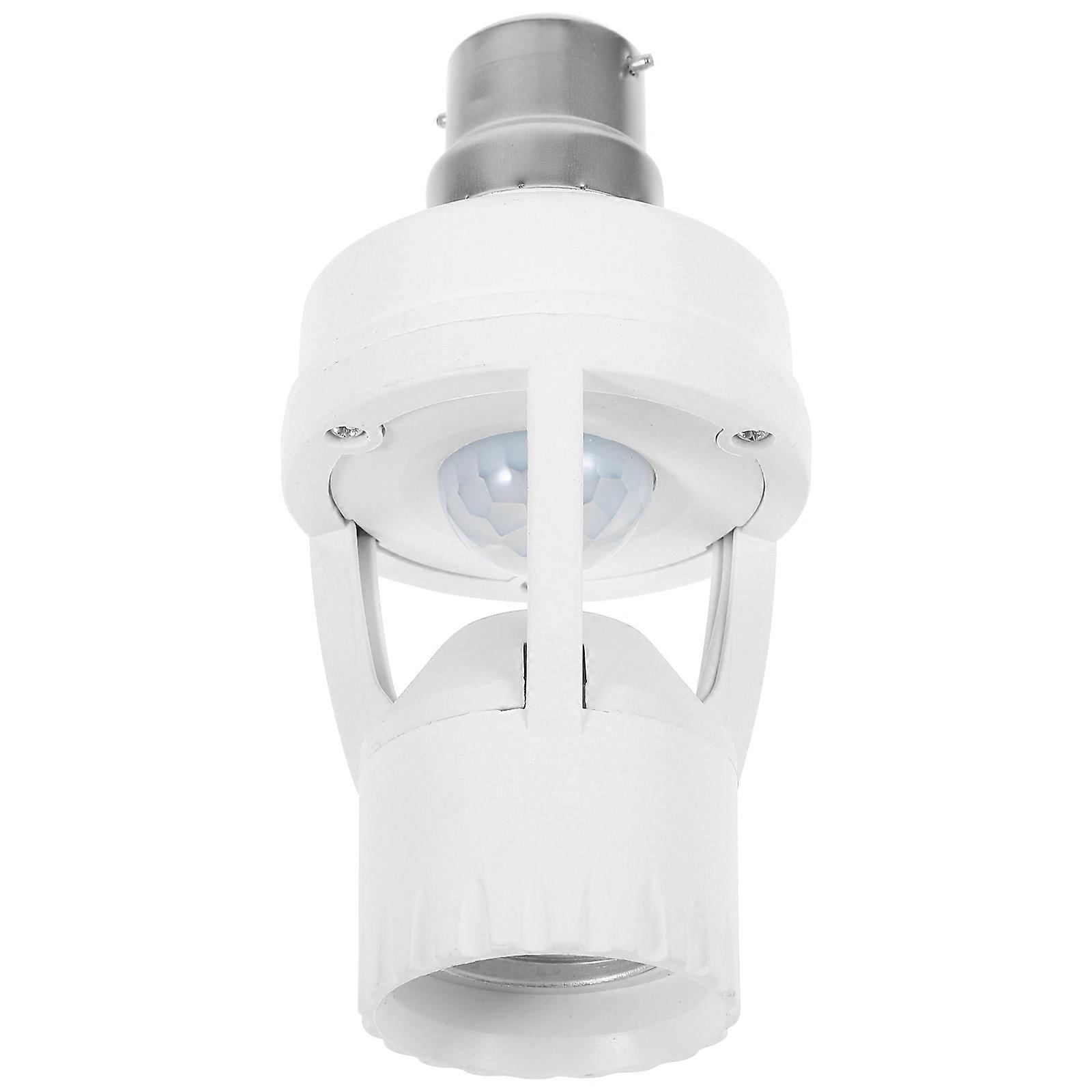 Lamp Bulb Adapter E27 Infrared Bulb Holder for Corridors Hallways Pc White Infrared Sensing 1Set