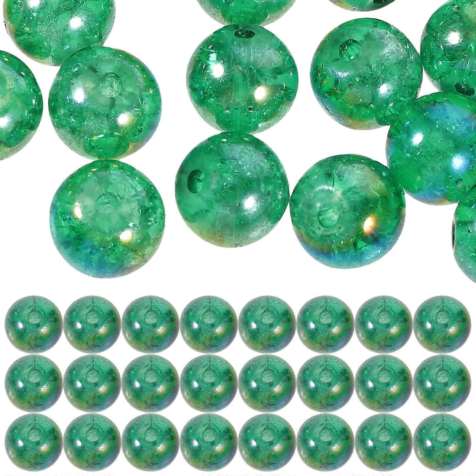 50pcs Green Glass Beads for Fish Tank, Aquarium & Indoor Plant Decoration – Solid Weighted Glass Pebbles for Flowerpots, Vases & Home Filling –