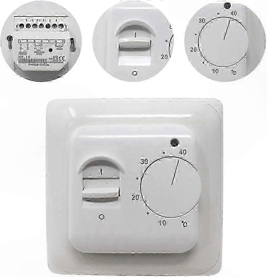 Mechanical Thermostat for Underfloor Heating with Probe, 220V 16A Manual Temperature Control