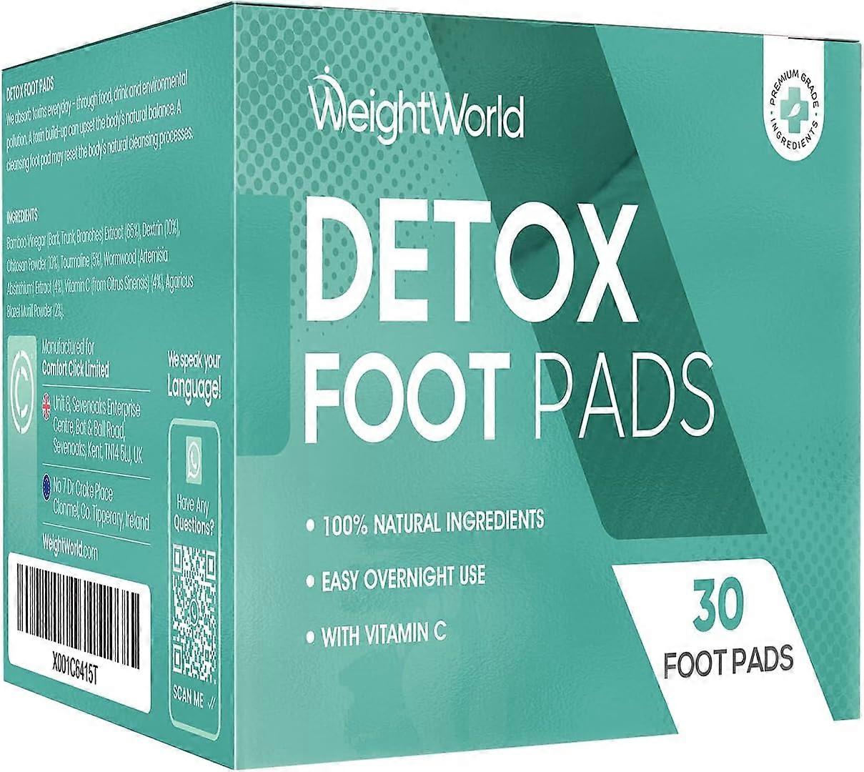 Detox Foot Patches - 30 Detox Foot Pads - 100% Natural Ingredients