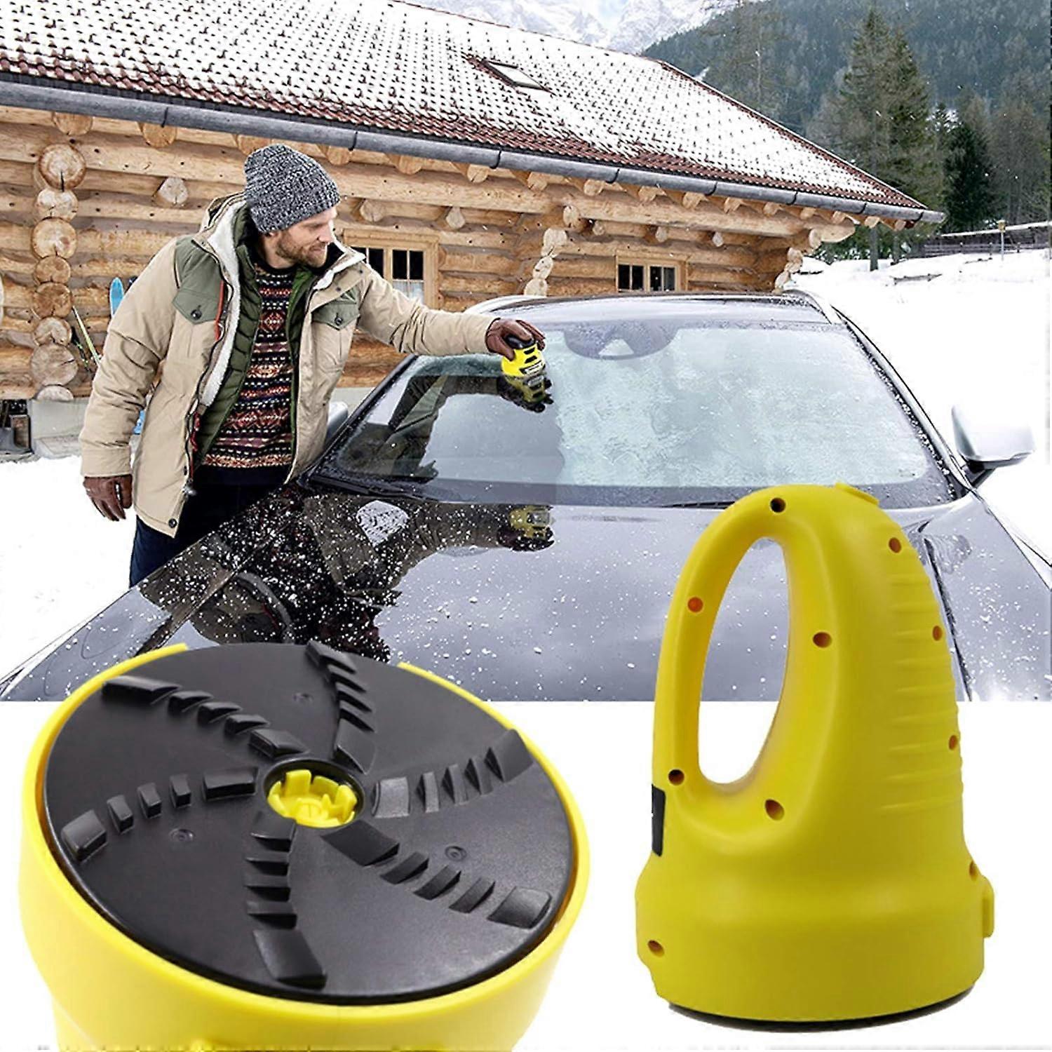 Elektrischer Eiskratzer, BR-Vie Windschutzscheiben-Schneeräumgerät, Auto-Entfroster, Multifunktion, Gelb