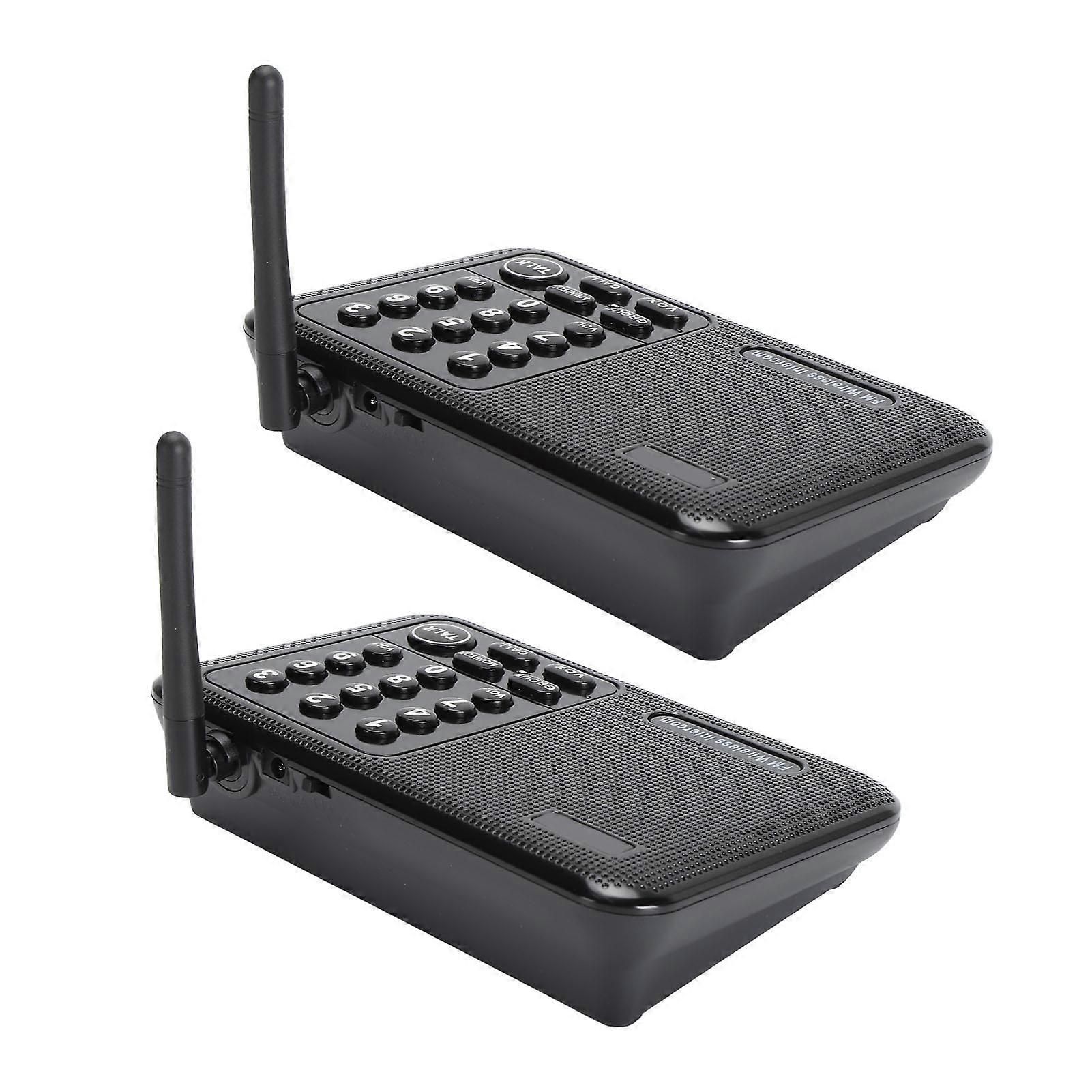 Wireless Intercom System 3280ft Range 10 Channel UK Plug Black