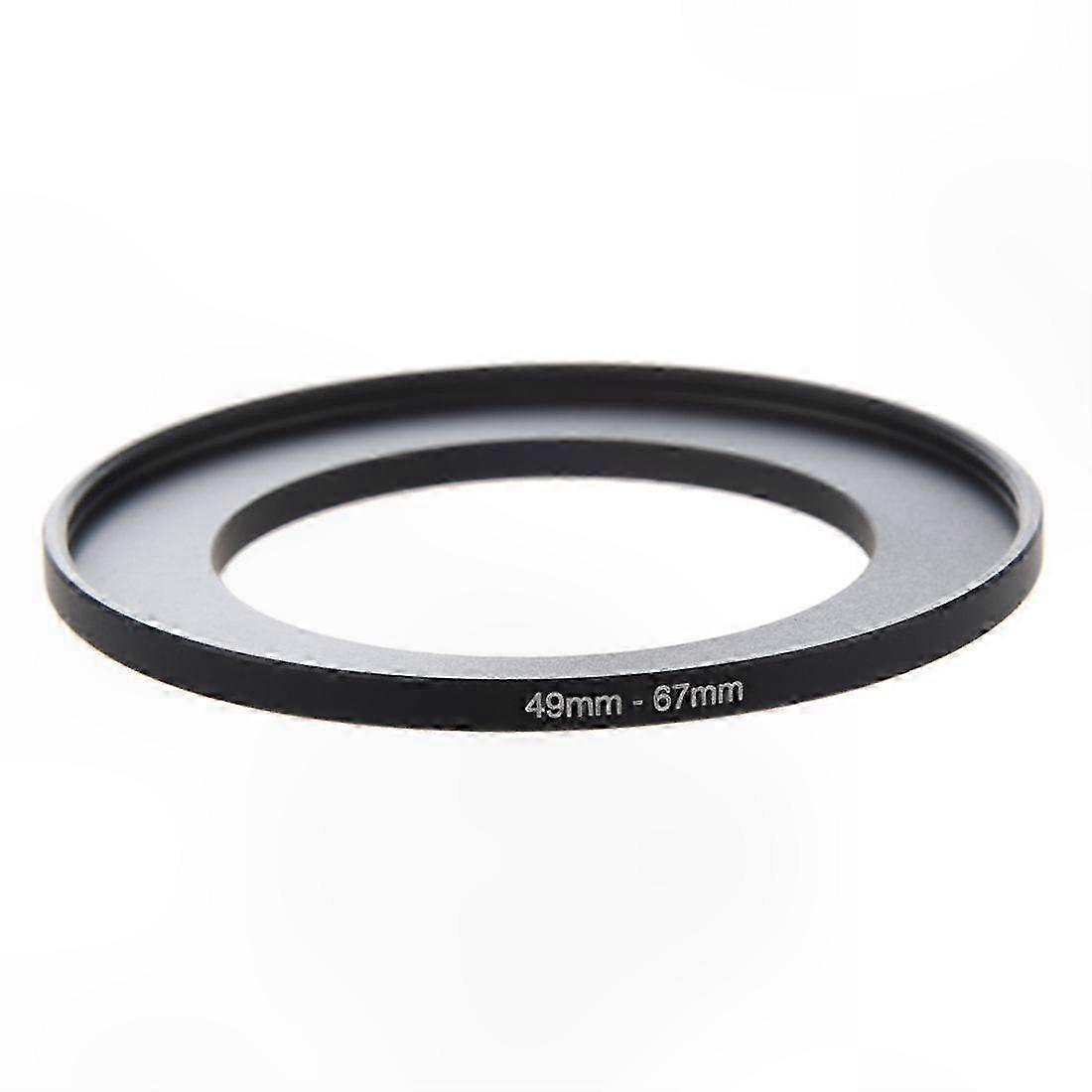 Black Camera Lens Filter Adapter Ring - 49mm to 67mm Step-Up Size Converter