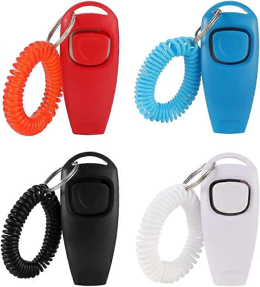 Pack of 4 dog training clicker dog 2 in 1 clicker dog whistle for dog