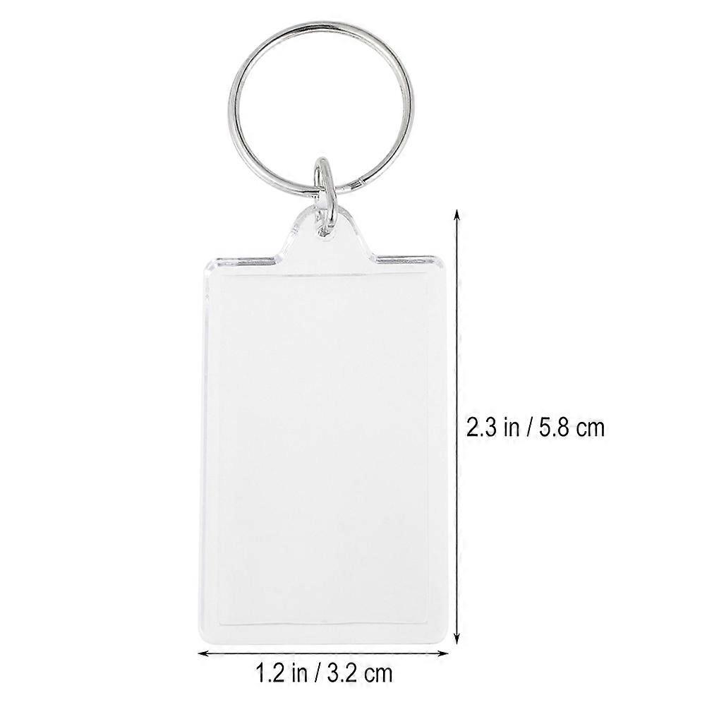Acrylic Photo Frame Key Chain Perfect for Hanging Keys and Holding Photos 25pcs Transparent