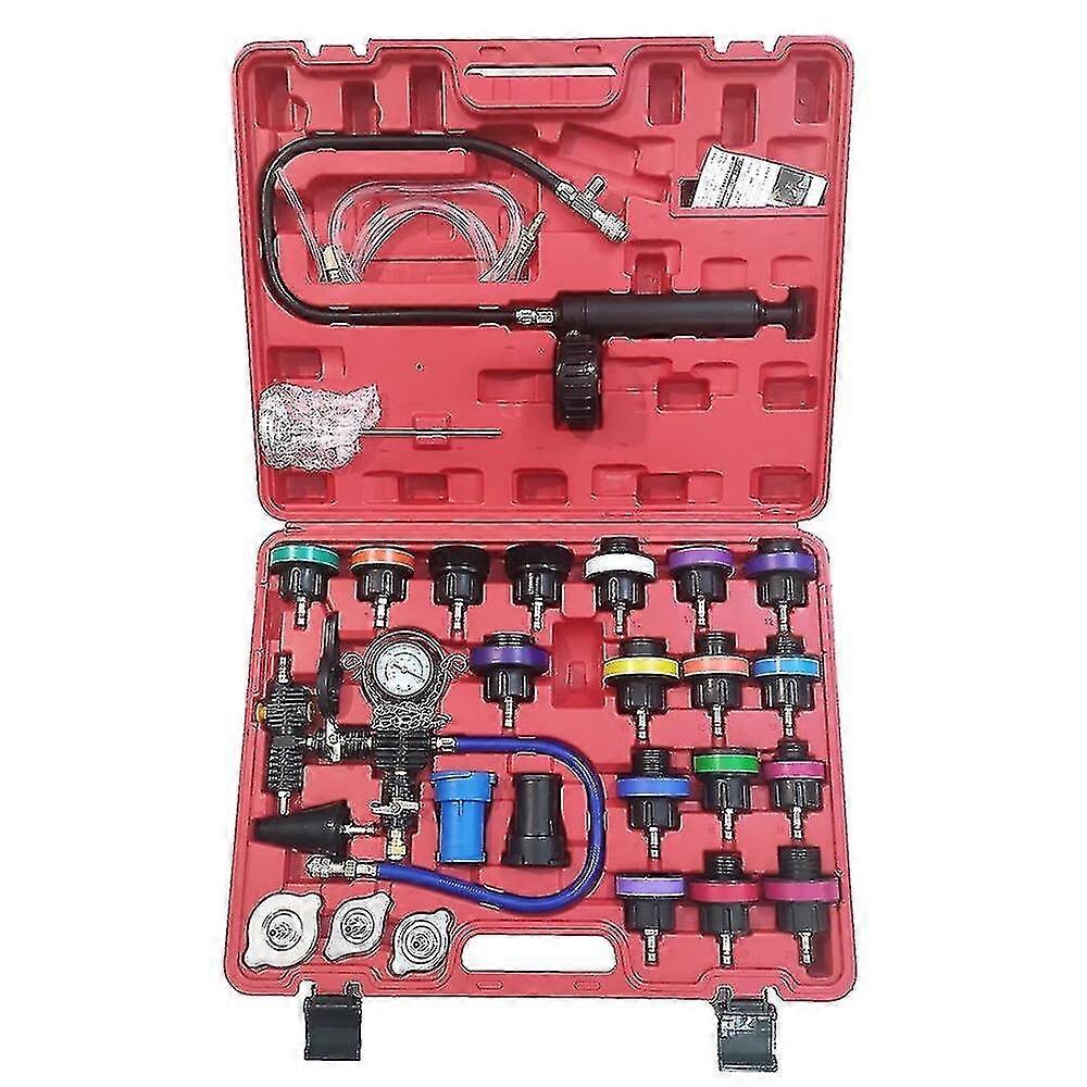28Pcs Radiator Pressure Tester Vacuum Type Cooling System Test Detector Set No.29308
