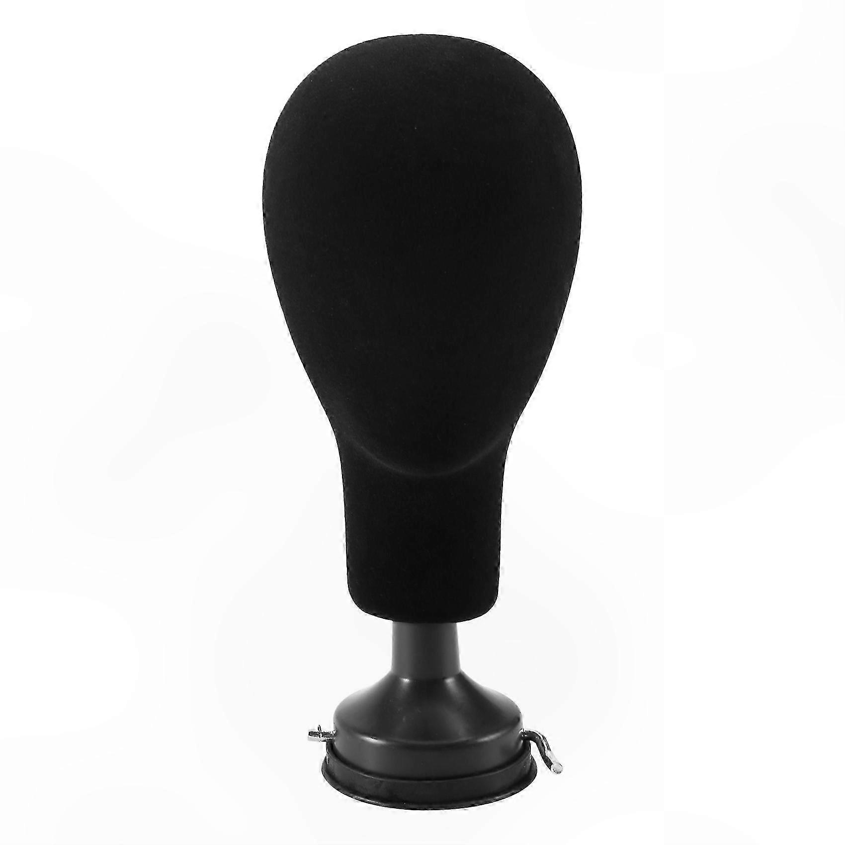 Foam Mannequin Head with Base for Wigs and Glasses Display - 35cm, Black