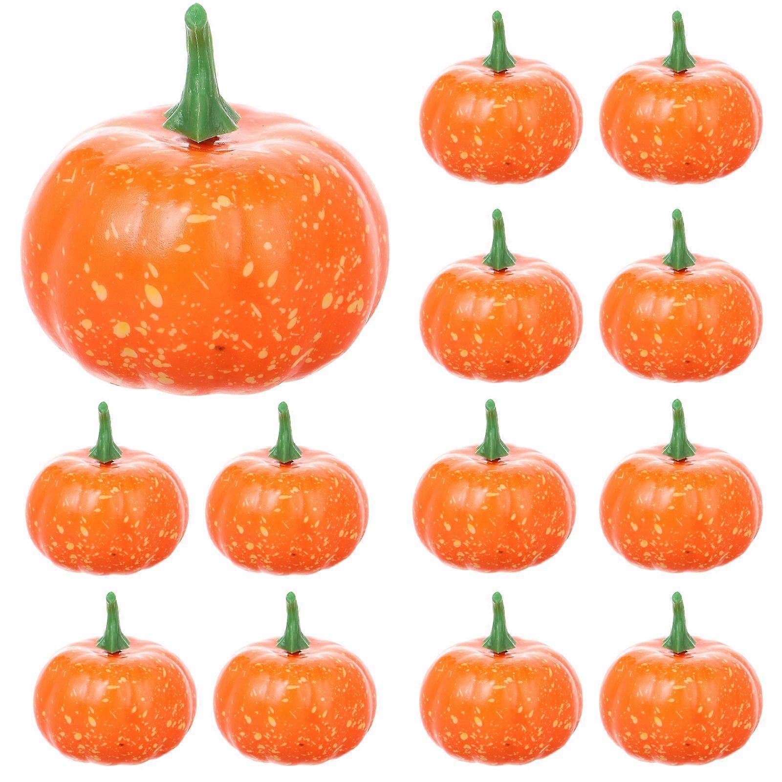 16Pcs Fall Pumpkin Models Tabletop Pumpkin Decor Halloween Photograph Prop