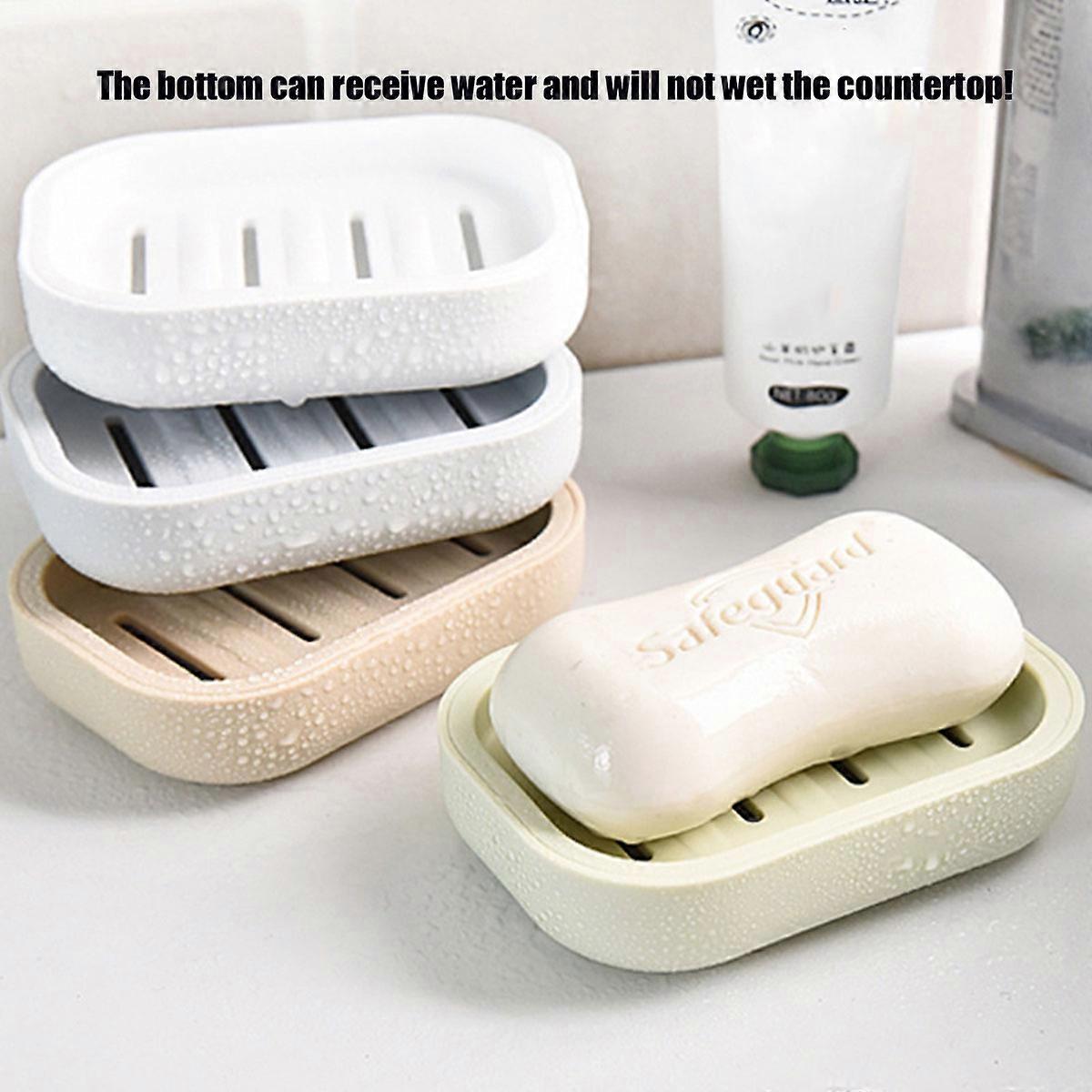 Portable Double-Layer Soap Dish with Drainage Cover Square Plastic Storage Box for Bathroom & Travel Use ?