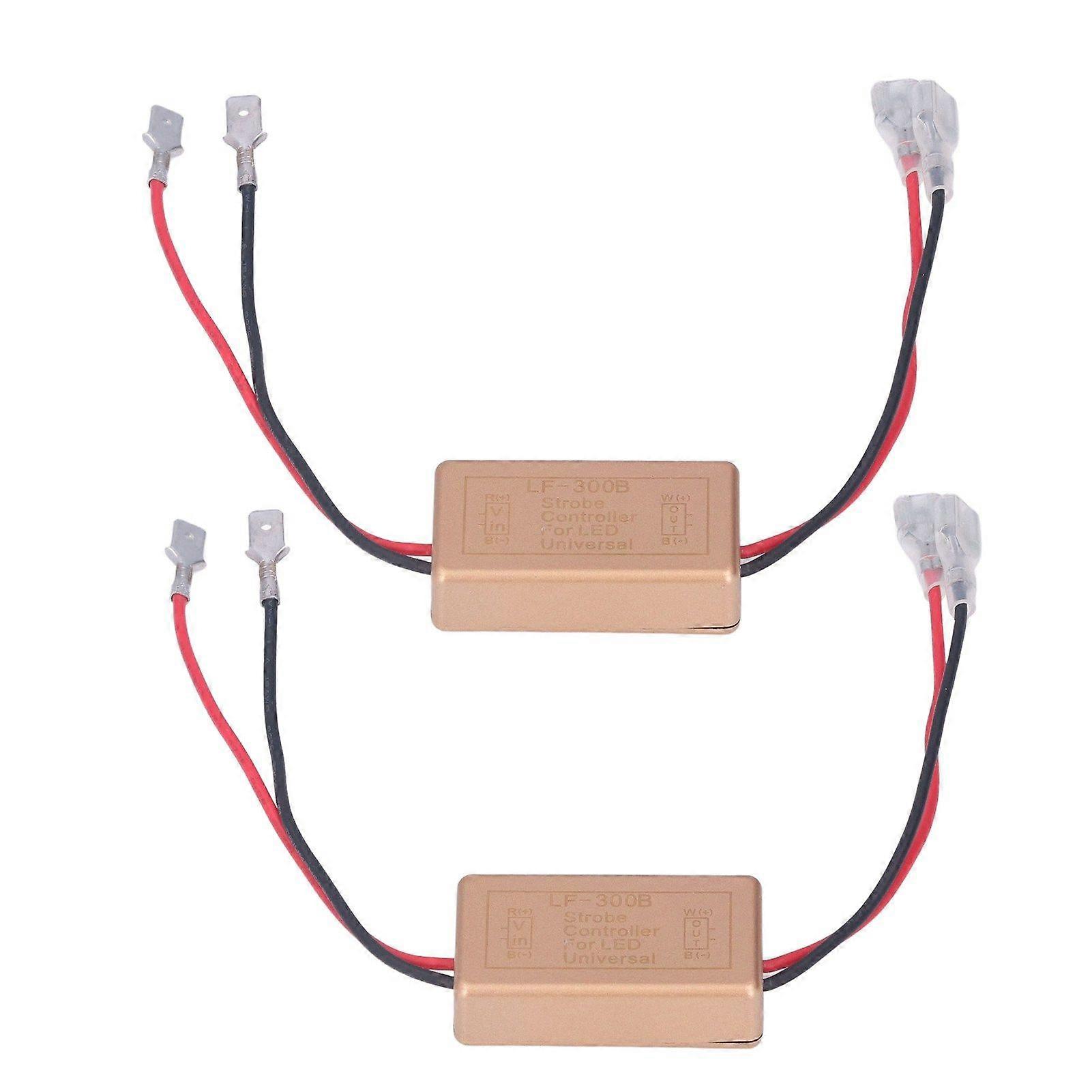 2PCS LED Strobe Controller Car Headlight Signal Light Control Flasher Module LF300B H1