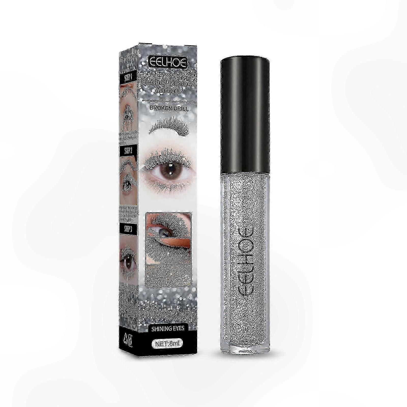 Long-lasting Waterproof Mascara for Enhanced Lash Length, Smudge-free Formula with a Touch of Diamond-like Sparkle